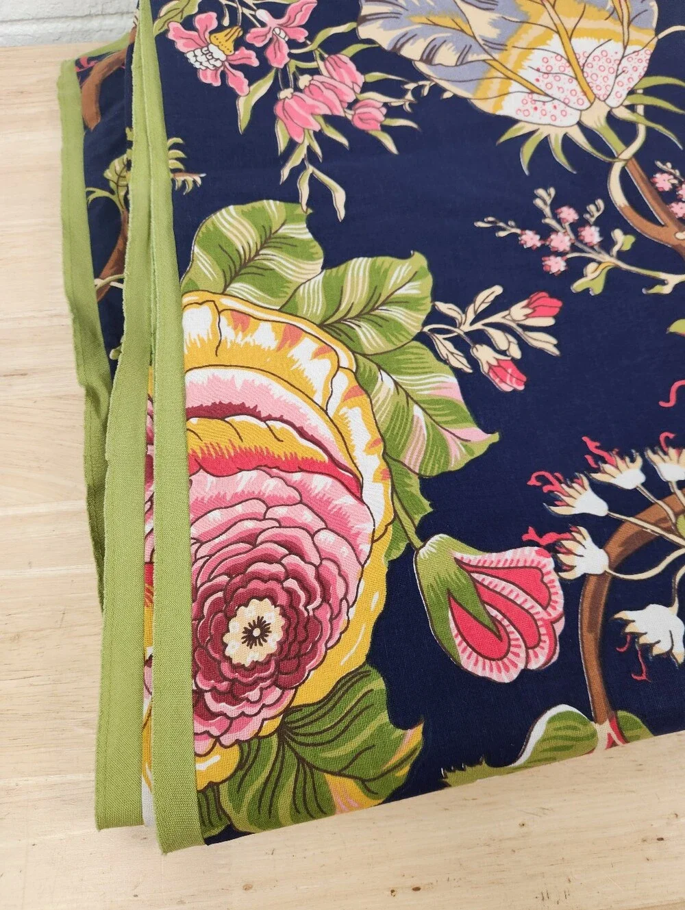 Pottery Barn Lana Palampore Duvet Cover Sz Twin Linen Blend Navy Floral